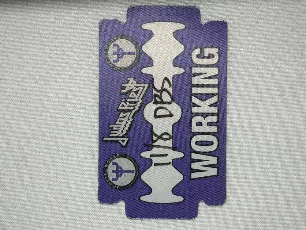 Judas Priest Working Razor Blade Crew Pass Backstage Concert Credential Original